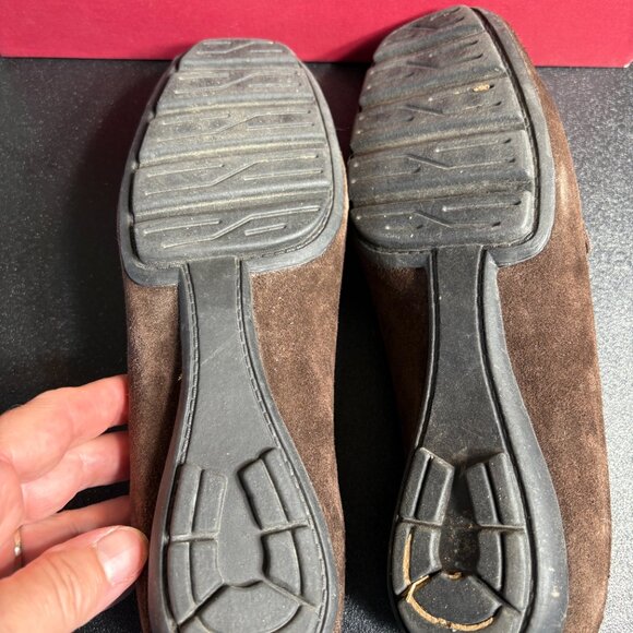 Women's Brown Leather Van Eli Loafer Shoe sz. 7 w Box - Picture 3 of 5
